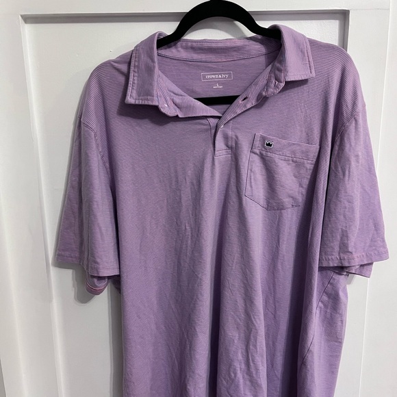 Crown & Ivy Men's Pink and Blue Striped Shirt size Large - Picture 2 of 3